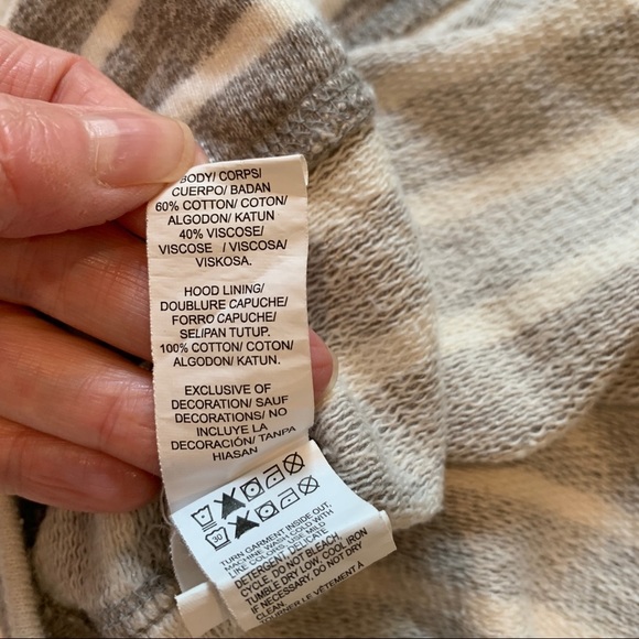 Lucky Brand Super Soft Striped Embroidered Hoodie - Picture 7 of 9